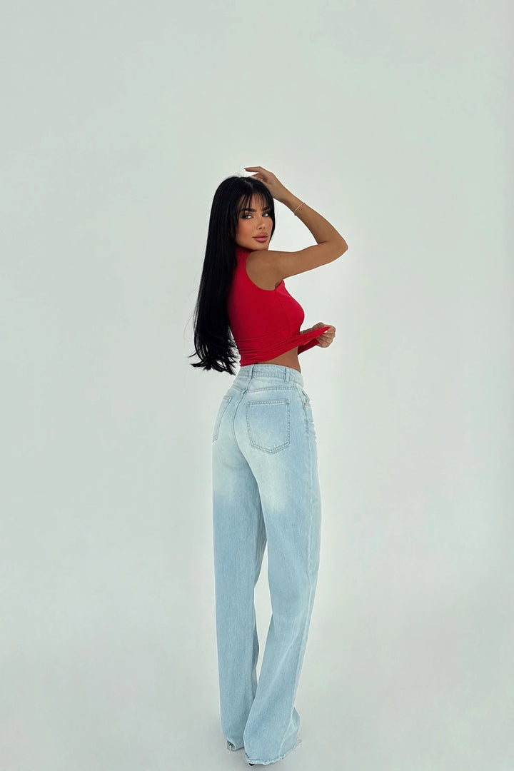 Red Basic Crop Top