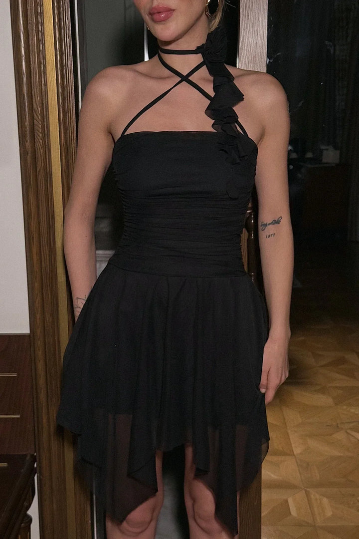 Black Delilah Mini Tulle Dress