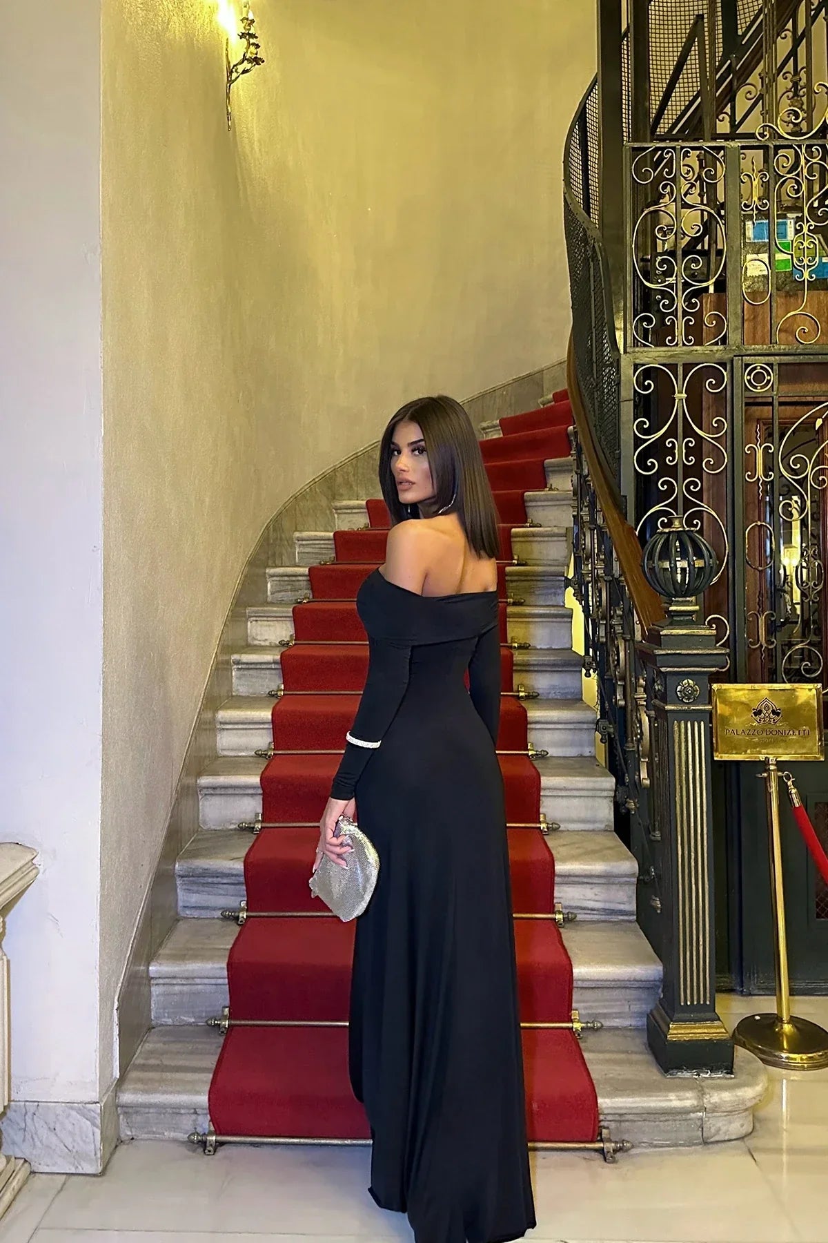 Black Long Sleeve Basic Dress